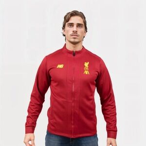 New Balance LFC Liverpool FC Soccer Track Jacket Men Slim Fit Size S Red